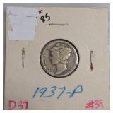 1937-P Mercury Dime