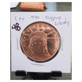 Liberty Copper Round, .999 Fine, One Troy Ounce