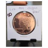 1921 Peace Dollar Design 1 Oz Copper Proof Round
