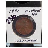 1931 Wheat Cent High Grade