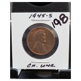 1945-S Lincoln Wheat Cent, Choice UNC
