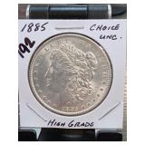 1885 Morgan Dollar, Choice UNC, Silver