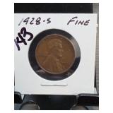 1928-S Lincoln Wheat Cent, Fine