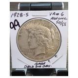 1928-S Peace Dollar, About UNC, VAM 6