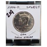 2006-D Kennedy Half Dollar, SP68/69, Gem