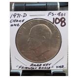 1971-D Eisenhower Dollar, Choice UNC, FS-901