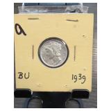 1939 Mercury Dime, BU