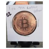 Bitcoin Copper Token, One Ounce Copper