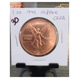 1 Oz Copper Mexican Medallion