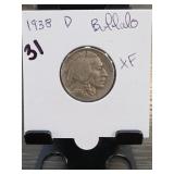 1938-D Buffalo Nickel, XF