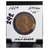 1929 Lincoln Wheat Cent, EF/AU