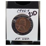 1946-S Lincoln Wheat Cent, Choice UNC