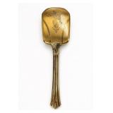 Art Deco Gold Tone Floral Hairbrush