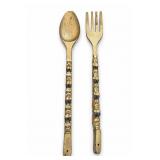 Oversized Wood Spoon & Fork Decorative Set