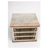Carved Three-Drawer Chest With Painted Finish