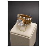HK Marked Gold-Tone Statement Ring Size 9