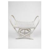 White Wicker Ottoman