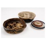 Vintage Pottery Flower Frogs & Bird Plaques