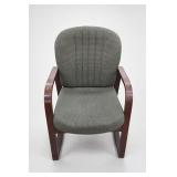 Green Upholstered Wooden Armchair