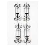 Set of 4 Wrought Iron Wall Candle Sconces
