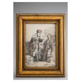 Rembrandt Abraham And Isaac Framed Etching