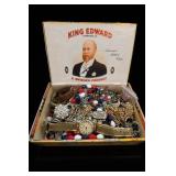 Jewelry Lot in King Edward Cigar Box