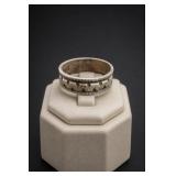 Sterling Silver Patterned Band Ring Size 6