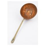 Vintage Hammered Copper Ladle With Brass Handle