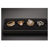Four Assorted Decorative Rings