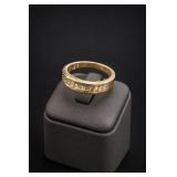 18K Gold Electroplated Channel-Set Ring Size 8
