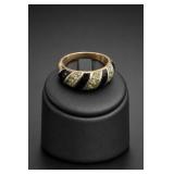 18K HGE Black Enamel Ring, Size 8.5