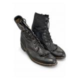 Diamond Boots Black Lace-Up Boots Size 7B Pair