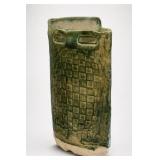 Green Glazed Geometric Pottery Planter