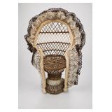 Wicker Lace-Trimmed Doll Chair