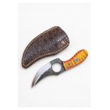 Fixed Blade Knife With Leather Sheath