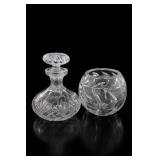 Cut Glass Decanter And Bowl Set