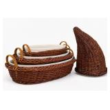 Wicker Baskets & Cornucopia Set