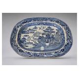 Antique Staffordshire Blue Transferware Platter