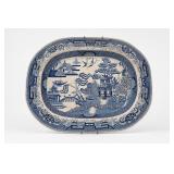 Antique Blue Willow Pattern Serving Platter