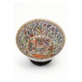 Chinese Famille Rose Porcelain Footed Bowl 12 Inch