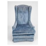 Blue Upholstered Wingback Chair
