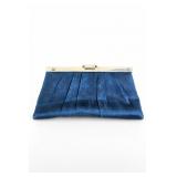 Jessica McClintock Blue Pleated Clutch Purse