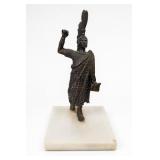 Aztec Cuauhtemoc Warrior Sculpture, Onyx Base