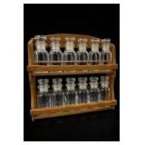 Wooden Spice Rack With 12 Glass Jars