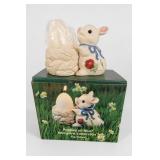 Lenox Poppies 'n Blue Barnyard Pig Votive Set