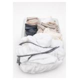 Mixed Bedding And Linens Lot With Storage Bin