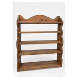 Vintage Wooden Four-Tier Wall-Mounted Shelf