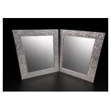Pair of Silver Mosaic Framed Wall Mirrors