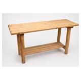 Solid Wood Console Table With Lower Shelf
