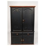 Black Armoire Cabinet With Drawers & Shelves